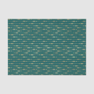 Teal and Gold Arrows Tissue Paper