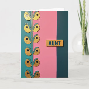 Teal And Gold Aunt Mothers Day Card