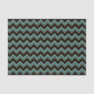 Teal and Gold Chevron Tissue Paper