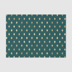 Teal and Gold Diamond Tissue Paper