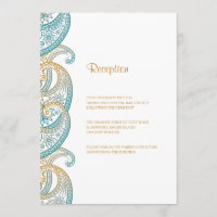 Teal and Gold Indian Paisley Wedding Reception