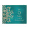TEAL AND GOLD INDIAN WEDDING TABLE NUMBER CARD