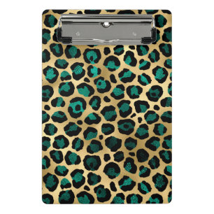 Teal and Gold Leopard Series Design 14 Mini Clipboard