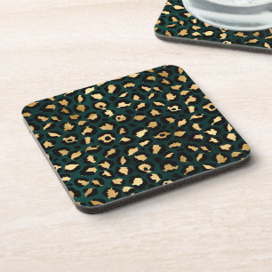 Teal and Gold Leopard Series Design 1 Coaster
