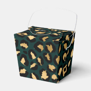 Teal and Gold Leopard Series Design 1 Favour Box