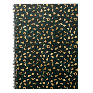 Teal and Gold Leopard Series Design 1 Notebook