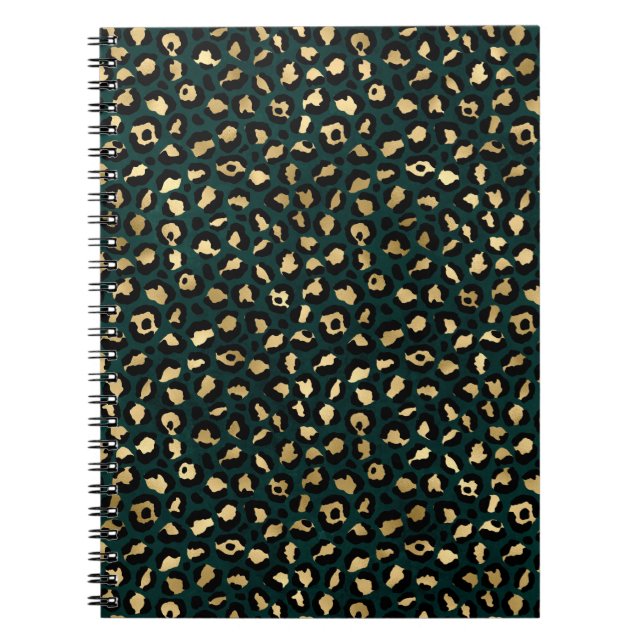 Teal and Gold Leopard Series Design 1 Notebook (Front)
