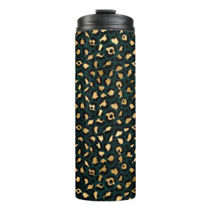 Teal and Gold Leopard Series Design 1 Thermal Tumbler
