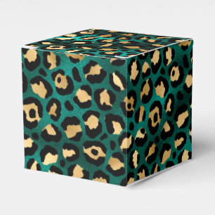 Teal and Gold Leopard Series Design 3 Favour Box