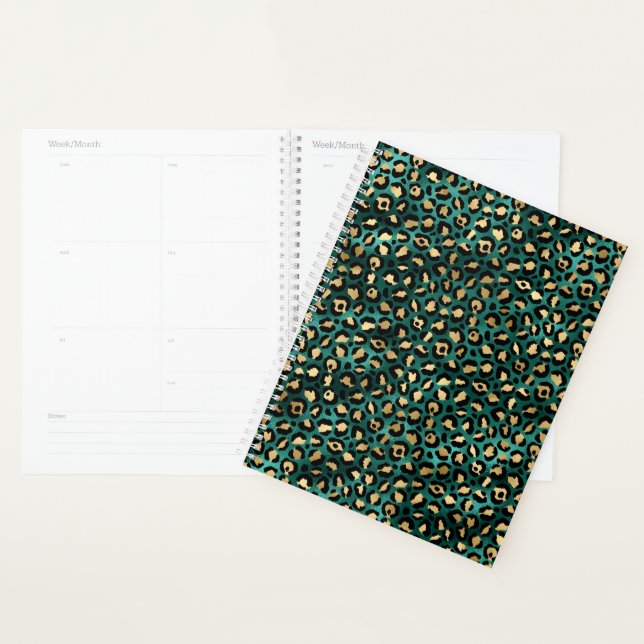 Teal and Gold Leopard Series Design 3 Planner (Display)