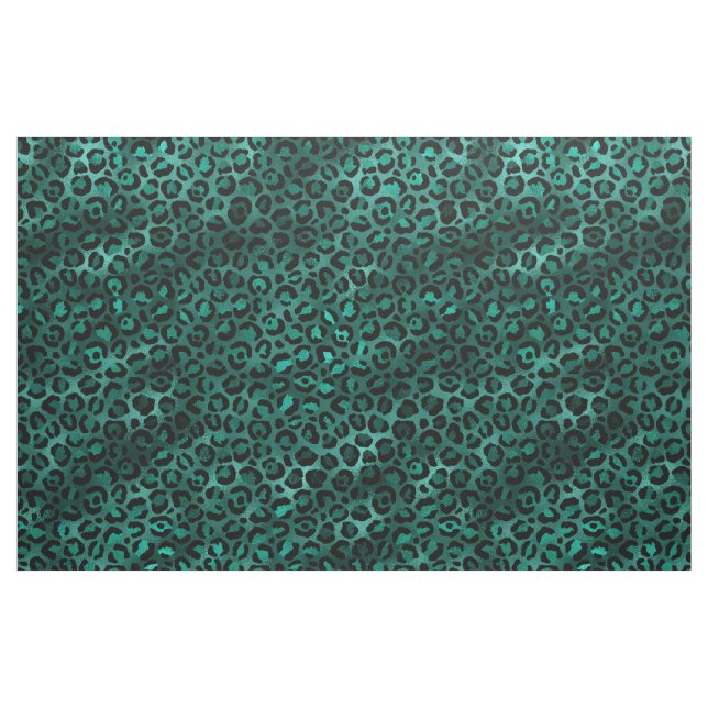 Teal and Gold Leopard Series Design 4 Fabric (Fat Quarter)