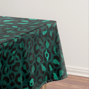 Teal and Gold Leopard Series Design 4  Tablecloth
