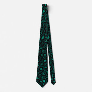 Teal and Gold Leopard Series Design 4 Tie