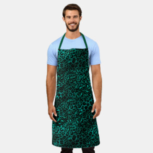 Teal and Gold Leopard Series Design 5 Apron