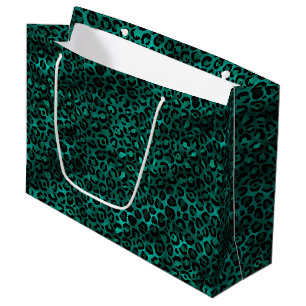 Teal and Gold Leopard Series Design 5 Large Gift Bag