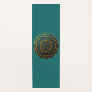 Teal and Gold Mandala Yoga Mat