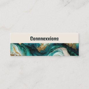 Teal and Gold Modern Abstract  Mini Business Card