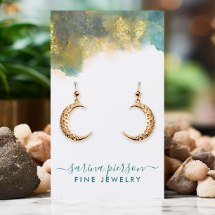 Teal And Gold Modern Art Jewellery Earring Display Business Card