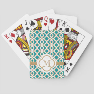 Teal and Gold Playing Cards