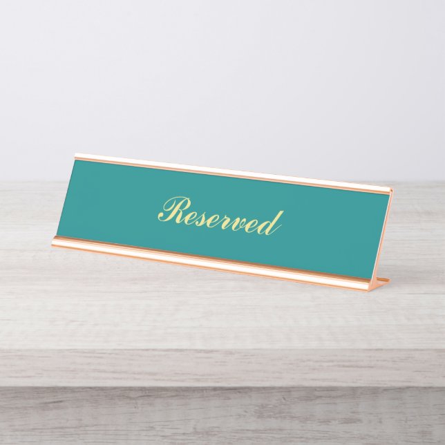 Teal and Gold Reserved Sign (Front)