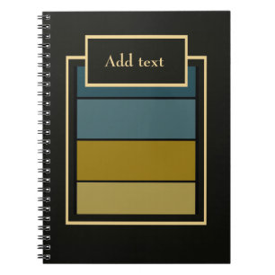 Teal, and Gold Stripes Notebook