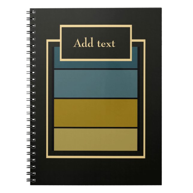 Teal, and Gold Stripes Notebook (Front)