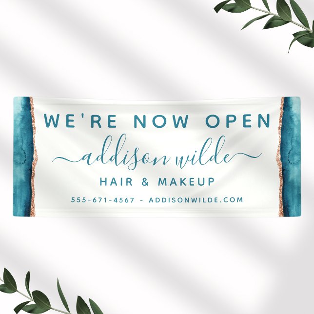 Teal And Gold Watercolor Business Banner (Creator Uploaded)
