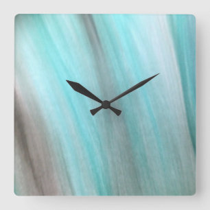 Teal And Gray Vertical Design Square Wall Clock