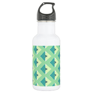 Teal and Green Diamond Geometric Pattern 532 Ml Water Bottle