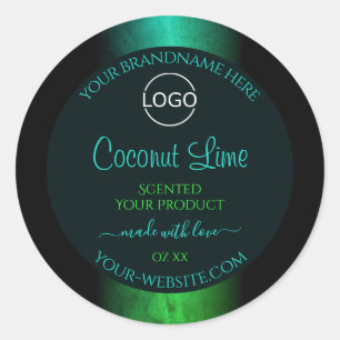 Teal and Green Marble Elegant Product Labels Logo