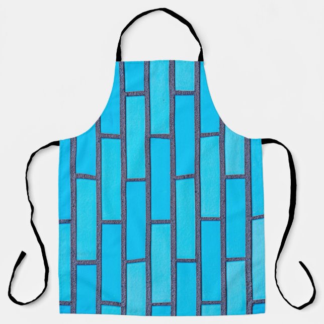 Teal and grey brick vector apron (Front)