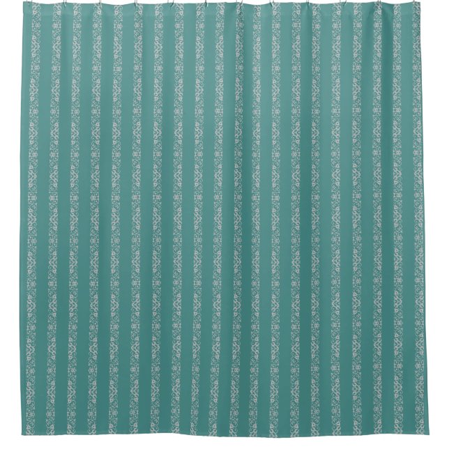 Teal and Grey Design Shower Curtain (Front)