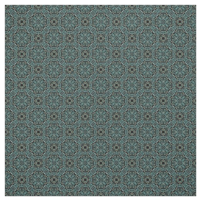 Teal and Grey Knit Pattern Fabric (Swatch)
