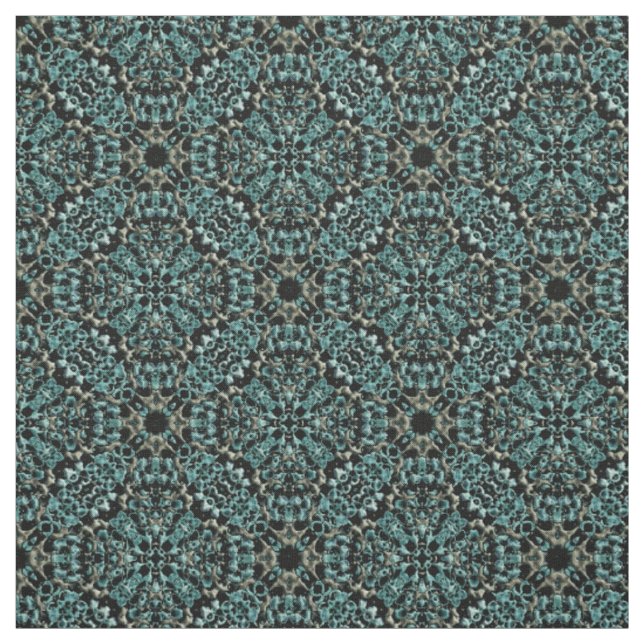 Teal and Grey Knit Pattern Fabric (Swatch)