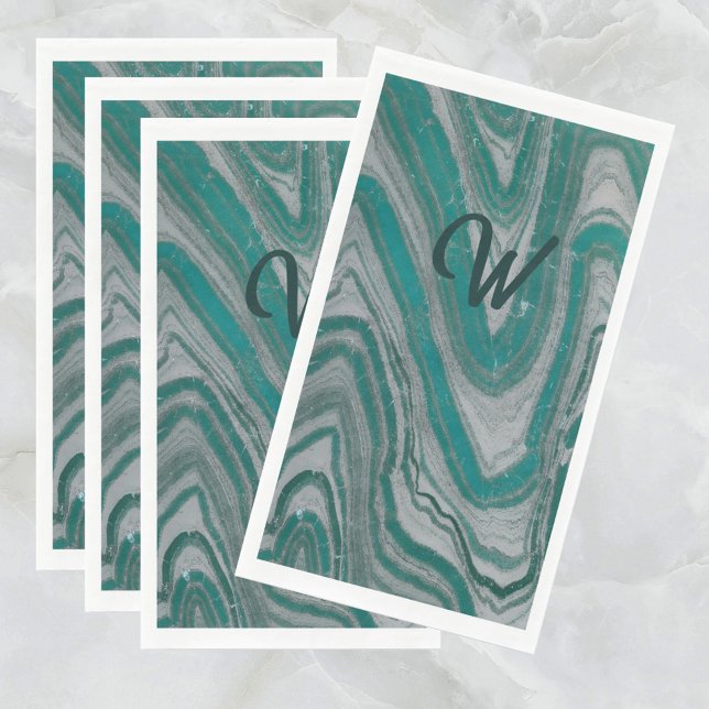 Teal and Grey Natural Modern Abstract  Napkin (Creator Uploaded)