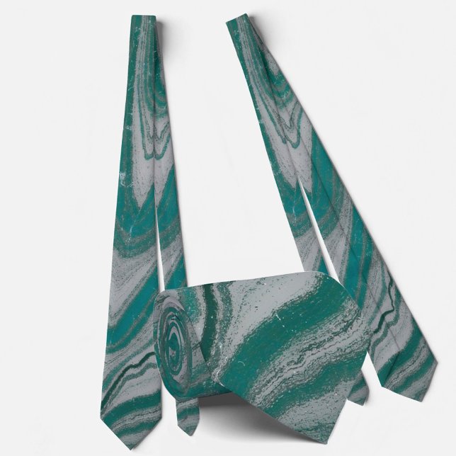 Teal and Grey Stone Natural Abstract Neck Tie (Creator Uploaded)