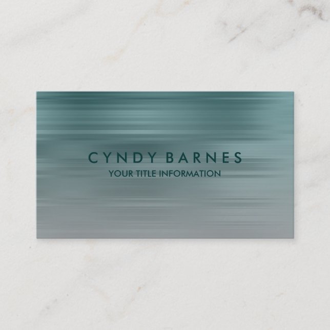 Teal and Grey Stripe Business Card (Front)
