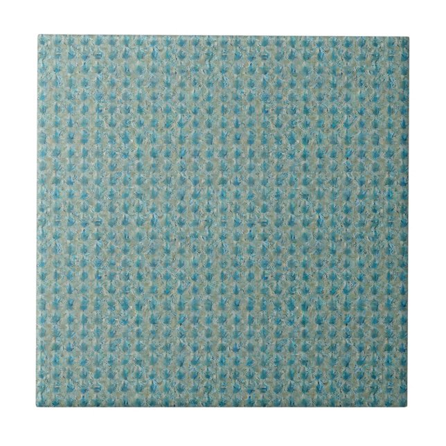 Teal and gris aesthetic modern  ceramic tile (Front)