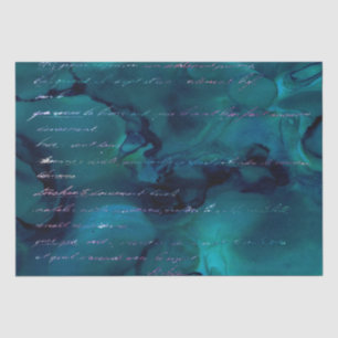 Teal and Iridescent Glitter Mermaid Letters Tissue Paper