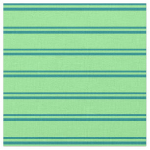 Teal and Light Green Stripes Pattern Fabric