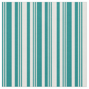 Teal and Light Yellow Coloured Stripes Pattern Fabric