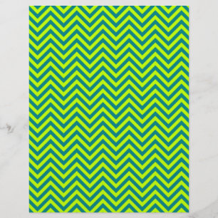 Teal And Lime Green Chevron Pattern