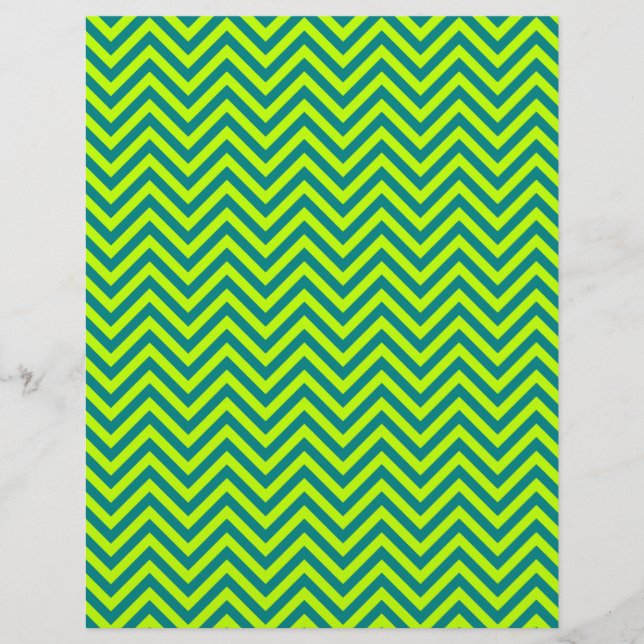 Teal And Lime Green Chevron Pattern (Front)