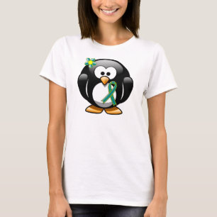 Teal and Lime Green Penguin T-Shirt
