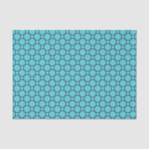 Teal and Navy Blue Traditional Maroccan Pattern Tissue Paper