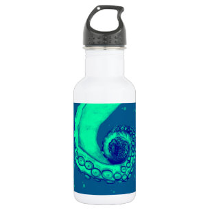 Teal and Navy Nautical Octopus Tentacle 532 Ml Water Bottle