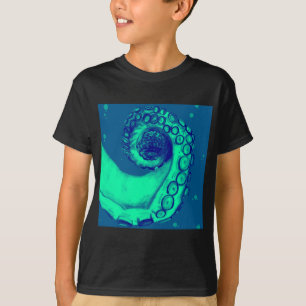 Teal and Navy Nautical Octopus Tentacle T-Shirt