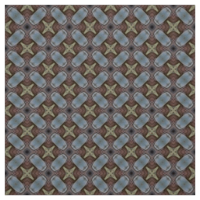 Teal and Olive Upholstery Fabric (Swatch)