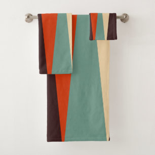 Teal and Orange   Bath Towel Set