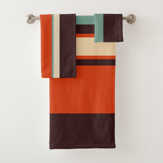 Teal and Orange Bath Towel Set (Insitu)